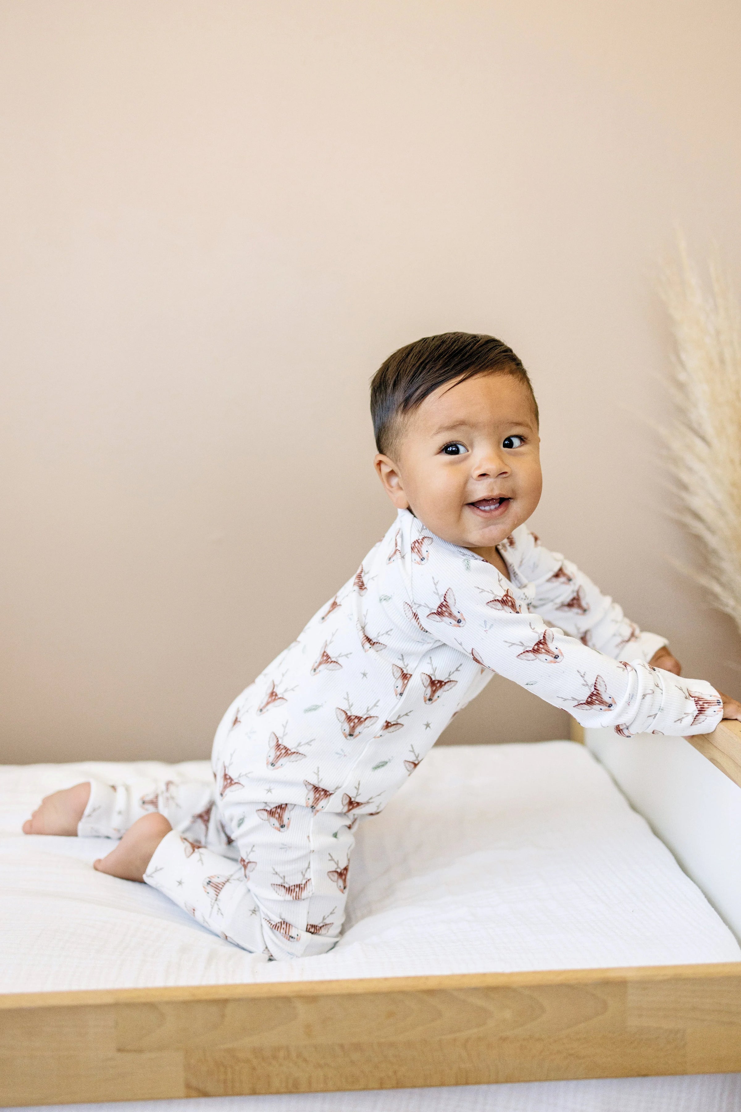 Reindeer Games Ribbed Bamboo Zippy Pajamas *NB to 3/6m left - BIG FRENCHIES