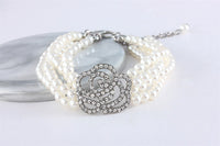 Four-row Pearl-studded Rose Cat And Dog Ornament Accessory