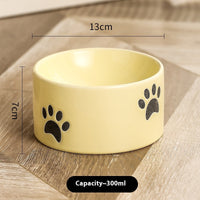 Drinking Water Neck Protection Pet Ceramic Oblique Mouth High Foot Food Basin