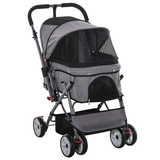 Pet Foldable Travel Carriage Stroller with Reversible Handle - BIG FRENCHIES