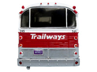 1964 MCI MC-5A Coach Bus "Trailways Chicago" White with Red Stripes "Vintage Bus & Motorcoach Collection" Limited Edition to 504 pieces Worldwide 1/87 (HO) Diecast Model by Iconic Replicas