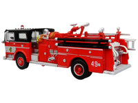 1974 Ward LaFrance Fire Engine "Chicago Fire Department - Engine 49" Red with Black Top "5 Alarm" Series Limited Edition 1/87 (HO) Diecast Model by Iconic Replicas