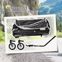2-in-1 Pet Bike Trailer for Small Medium Dogs, Road-Visibility Dog Stroller Bicycle Carrier, Weather-Strong Bike Wagon T