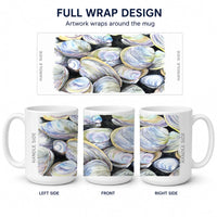 Clam Quahog Ceramic Coffee Mug 15 oz Decorative Large C Handle Mug Cup for Tea, Cocoa Hot Chocolate