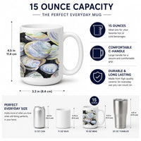 Clam Quahog Ceramic Coffee Mug 15 oz Decorative Large C Handle Mug Cup for Tea, Cocoa Hot Chocolate