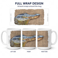 Alligator Ceramic Coffee Mug 15 oz Decorative Large C Handle Mug Cup for Tea, Cocoa Hot Chocolate