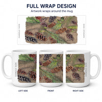 Pine Cones Ceramic Coffee Mug 15 oz Decorative Large C Handle Mug Cup for Tea, Cocoa Hot Chocolate