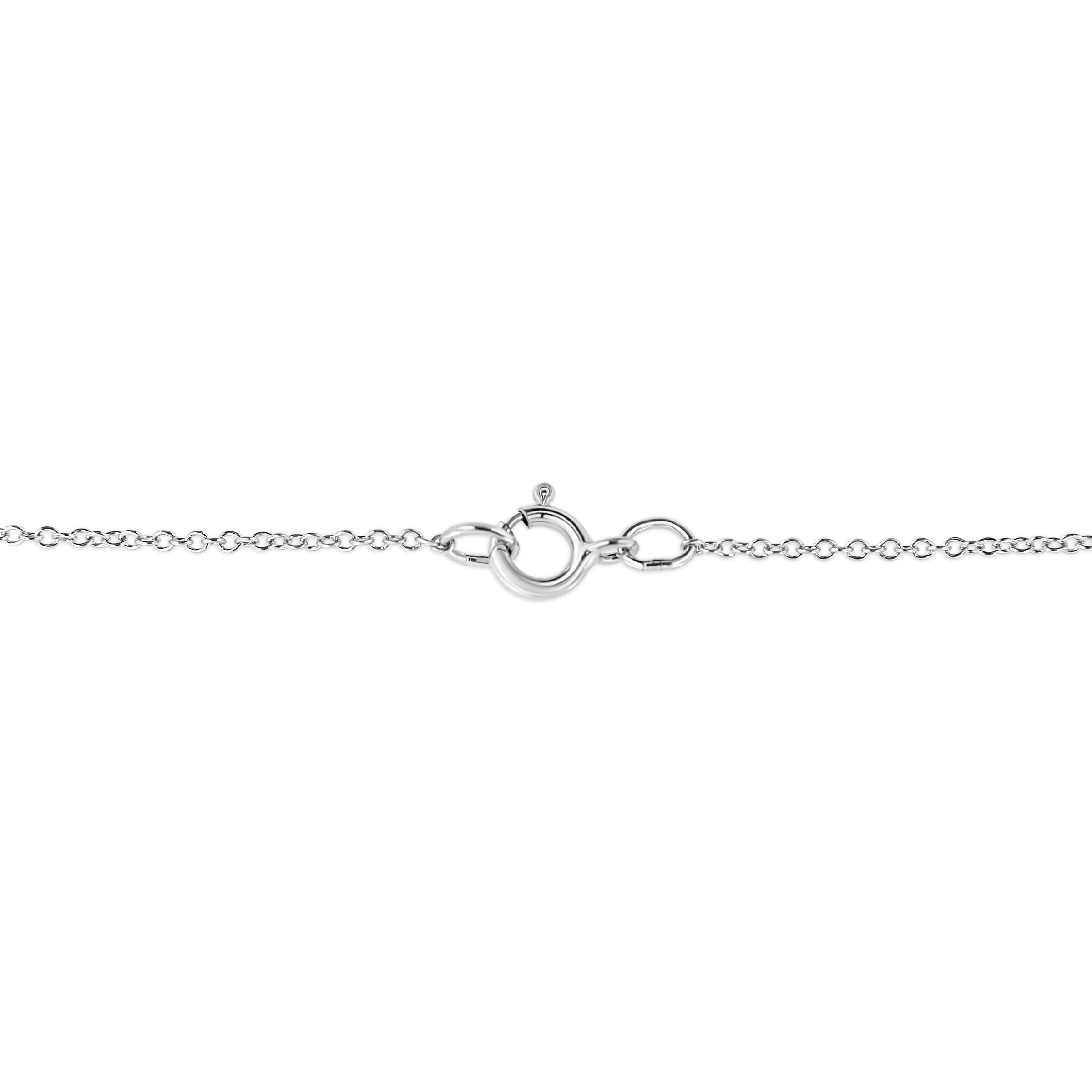 .925 Sterling Silver Pave-Set Diamond Accent Kite Shape 18" Pendant Necklace (I-J Color, I1-I2 Clarity)