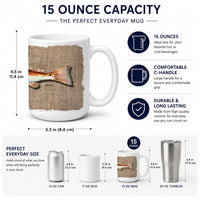Red Fish Ceramic Coffee Mug 15 oz Decorative Large C Handle Mug Cup for Tea, Cocoa Hot Chocolate