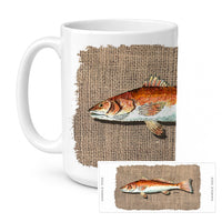 Red Fish Ceramic Coffee Mug 15 oz Decorative Large C Handle Mug Cup for Tea, Cocoa Hot Chocolate