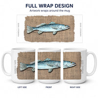 Fish Speckled Trout Ceramic Coffee Mug 15 oz Decorative Large C Handle Mug Cup for Tea, Cocoa Hot Chocolate