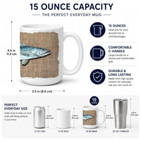 Fish Speckled Trout Ceramic Coffee Mug 15 oz Decorative Large C Handle Mug Cup for Tea, Cocoa Hot Chocolate