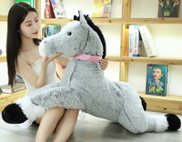 Simulation lying horse pillow plush toy