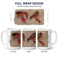 Crawfish Ceramic Coffee Mug 15 oz Decorative Large C Handle Mug Cup for Tea, Cocoa Hot Chocolate
