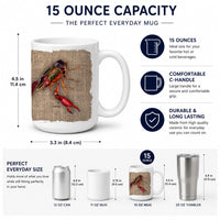 Crawfish Ceramic Coffee Mug 15 oz Decorative Large C Handle Mug Cup for Tea, Cocoa Hot Chocolate
