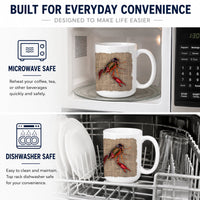 Crawfish Ceramic Coffee Mug 15 oz Decorative Large C Handle Mug Cup for Tea, Cocoa Hot Chocolate