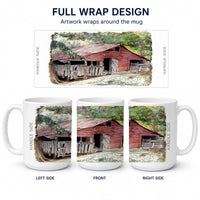 Old Barn Ceramic Coffee Mug 15 oz Decorative Large C Handle Mug Cup for Tea, Cocoa Hot Chocolate