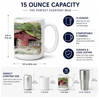 Old Barn Ceramic Coffee Mug 15 oz Decorative Large C Handle Mug Cup for Tea, Cocoa Hot Chocolate