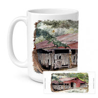 Old Barn Ceramic Coffee Mug 15 oz Decorative Large C Handle Mug Cup for Tea, Cocoa Hot Chocolate