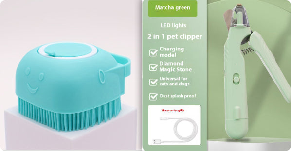 2 In 1 Pet Nail Clippers With Led Light Dog Cat Special Blood Line Scissors Multifunction Animals Paw Nail Trimmer Pet S