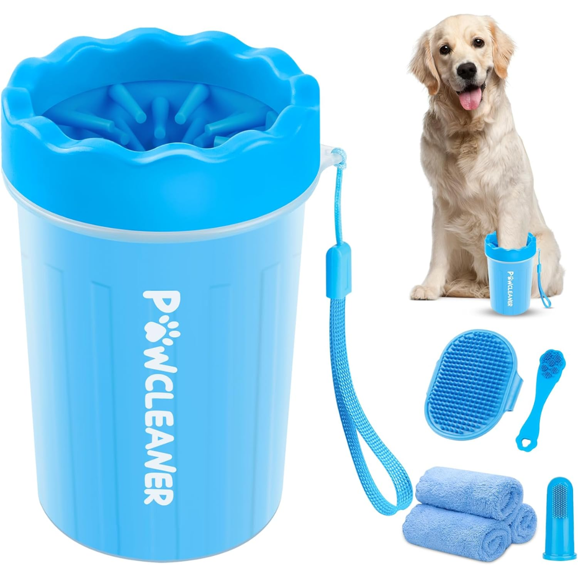 Professional 7 In 1 Dog Paw Cleaner For Dogs & Cats Includes 1 Portable Paw Washer 1 Bath Brush 2 Dog Toothbrushes And 3