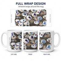 Oysters Ceramic Coffee Mug 15 oz Decorative Large C Handle Mug Cup for Tea, Cocoa Hot Chocolate
