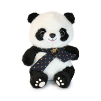 10-Inch Black and White Beau Panda with colorful Bow Tie