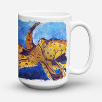 Octopus Ceramic Coffee Mug 15 oz Decorative Large C Handle Mug Cup for Tea, Cocoa Hot Chocolate