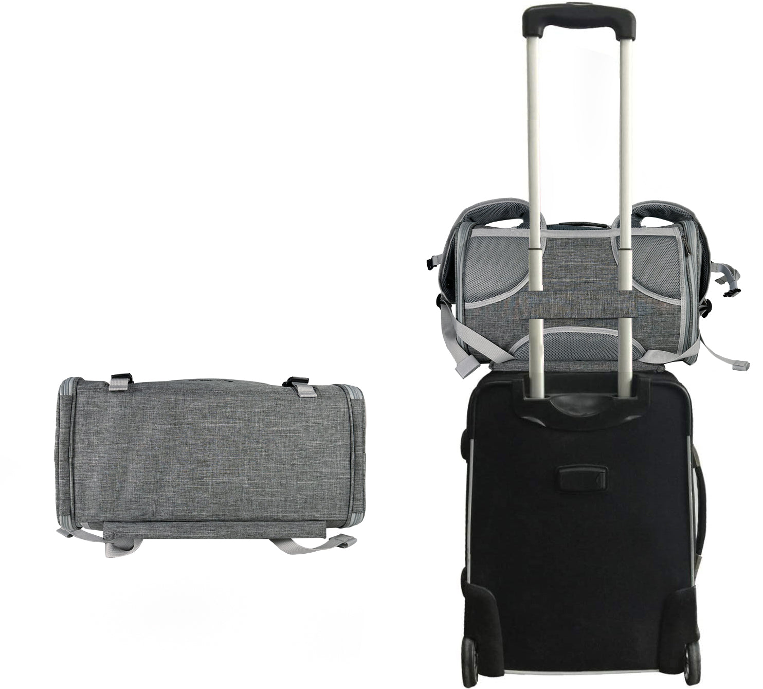 Mr. Peanut's Monterey Series Airline Compliant Horizontal Backpack Pet Carrier - BIG FRENCHIES