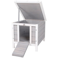 Small Wooden Rabbit Hutch Bunny Cage Guinea Pig Cage Duck House Dog House With Openable & Waterproof Roof, For Rabbits, 