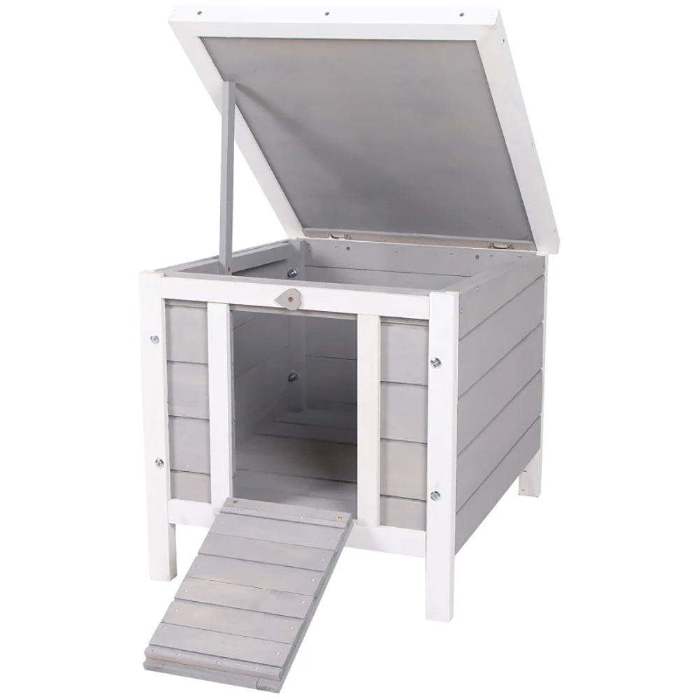 Small Wooden Rabbit Hutch Bunny Cage Guinea Pig Cage Duck House Dog House With Openable & Waterproof Roof, For Rabbits, 