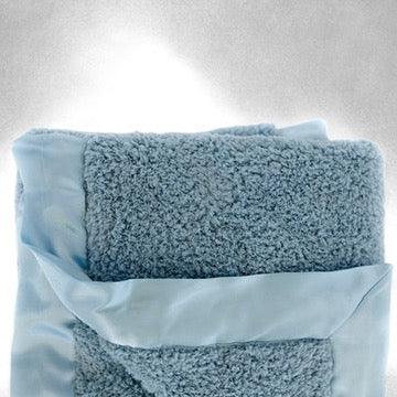 Classic Satin Border Blanket - Powder Blue - BIG FRENCHIES