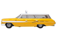 1964 Ford Country Station Wagon "Central School Bus" Yellow with White Top 1/87 (HO) Scale Diecast Model Car by Oxford Diecast