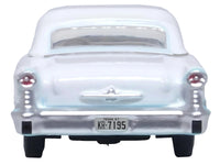 1957 Oldsmobile 88 Convertible (Top-Up) Banff Blue and Alcan White with White 1/87 (HO) Scale Diecast Model Car by Oxford Diecast
