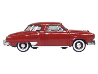1950 Studebaker Champion Starlight Coupe Commanche Red 1/87 (HO) Scale Diecast Model Car by Oxford Diecast