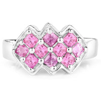 1.20 Carat Genuine Pink Sapphire .925 Sterling Silver Ring
