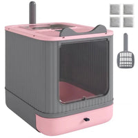 Cat Litter Box with Adjustable Front 17.5 Inches X 13.6 Inches X 15.9 Inches