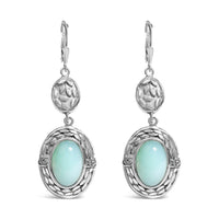 .925 Sterling Silver Chalcedony Diamond Accent Drop and Dangle Earring (K-L Color, I1-I2 Clarity)