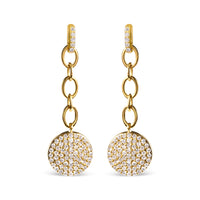 18K Yellow Gold Plated .925 Sterling Silver 1.0 Cttw Diamond Composite Cluster Dangle Chain Earrings (I-J Color, I1-I2 Clarity)
