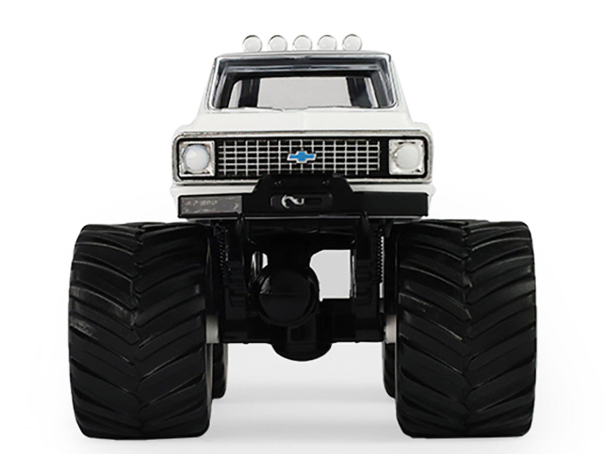 1972 Chevrolet K-10 Monster Truck "Chevron 150th Anniversary" White and Blue Metallic "Kings of Crunch" Series 1/43 Diecast Model Car by Greenlight