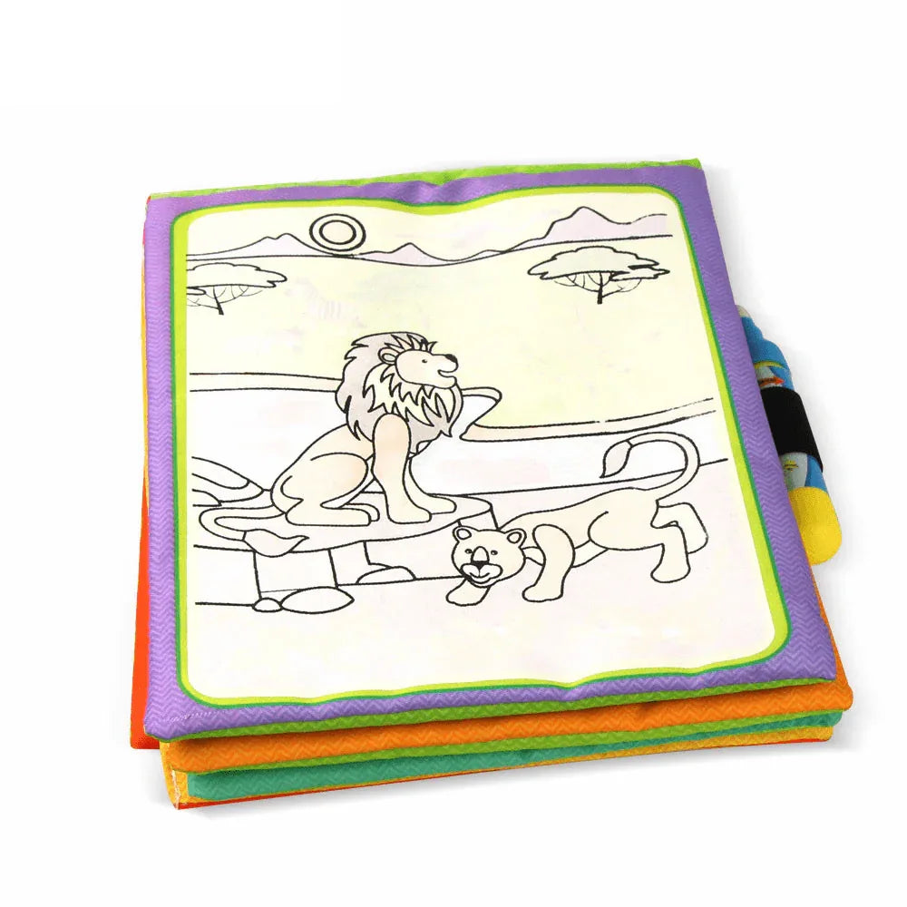 Modern Coloring Magic Water Drawing Book With Pen For Kids and Baby Educational Toy Animals Painting Writing Doodle Cloth Book Kids Drawing Board - BIG FRENCHIES