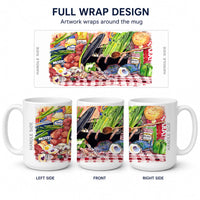 Gumbo and Potato Salad Ceramic Coffee Mug 15 oz Decorative Large C Handle Mug Cup for Tea, Cocoa Hot Chocolate