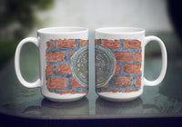 New Orleans Watermeter on Bricks Ceramic Coffee Mug 15 oz Decorative Large C Handle Mug Cup for Tea, Cocoa Hot Chocolate