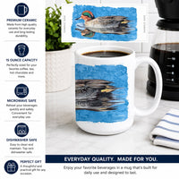 Teal Duck Ceramic Coffee Mug 15 oz Decorative Large C Handle Mug Cup for Tea, Cocoa Hot Chocolate