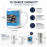 Teal Duck Ceramic Coffee Mug 15 oz Decorative Large C Handle Mug Cup for Tea, Cocoa Hot Chocolate