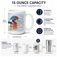Wood Duck Ceramic Coffee Mug 15 oz Decorative Large C Handle Mug Cup for Tea, Cocoa Hot Chocolate