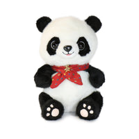10-Inch Black and White Beau Panda with colorful Bow Tie