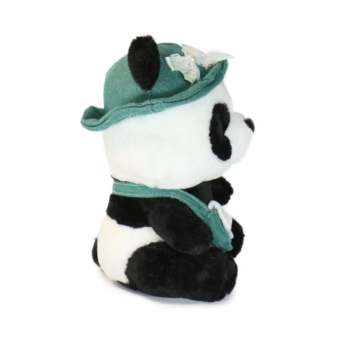 10-Inch Black and White Daisy Panda with Green Hat - BIG FRENCHIES
