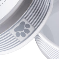 Paw & Patch Ceramic Pet Collection, Medium Set, 6X2", Gray, 2 Piece - BIG FRENCHIES