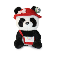 10-Inch Black and White Daisy Panda with Green Hat